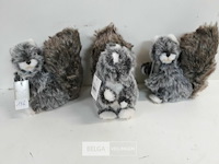 3 x deco eekhoorn 20 cm zachte haren - afbeelding 1 van  3