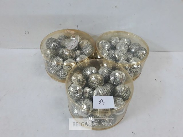 3 x decoballen zilver 24 stuks 3 cm - afbeelding 2 van  3