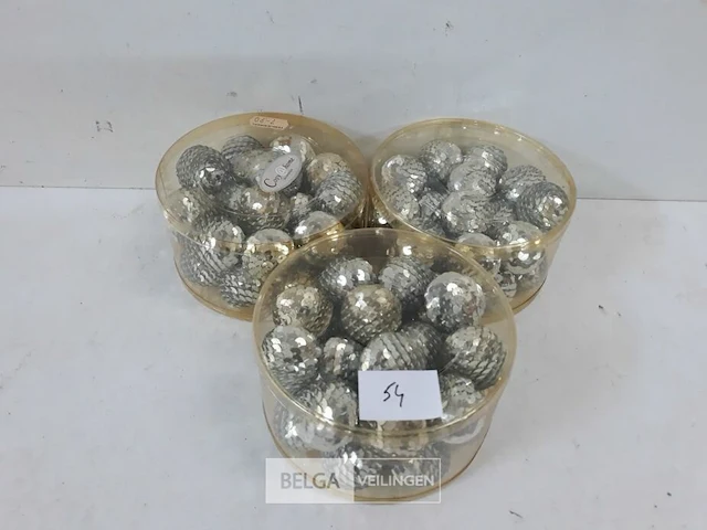 3 x decoballen zilver 24 stuks 3 cm - afbeelding 2 van  3