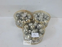 3 x decoballen zilver 24 stuks 3 cm - afbeelding 2 van  3