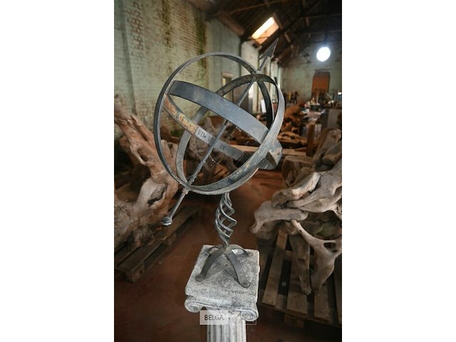 3 x decoratiezuil + metalen kunstwerk - afbeelding 2 van  5