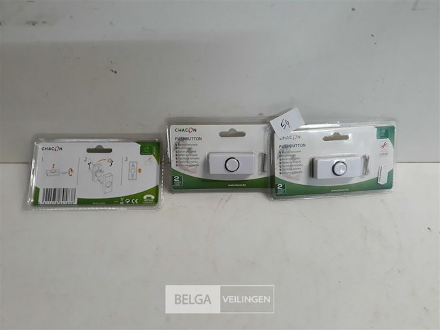 3 x deurbelknop 1-24v wit - afbeelding 2 van  3