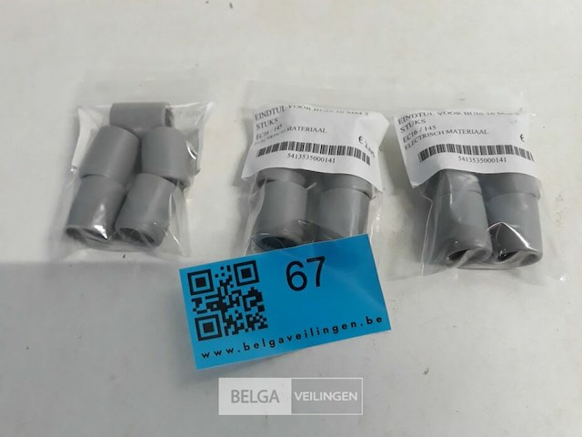 3 x eindtul voor pvc buis 16 mm grijs 5 stuks - afbeelding 2 van  3