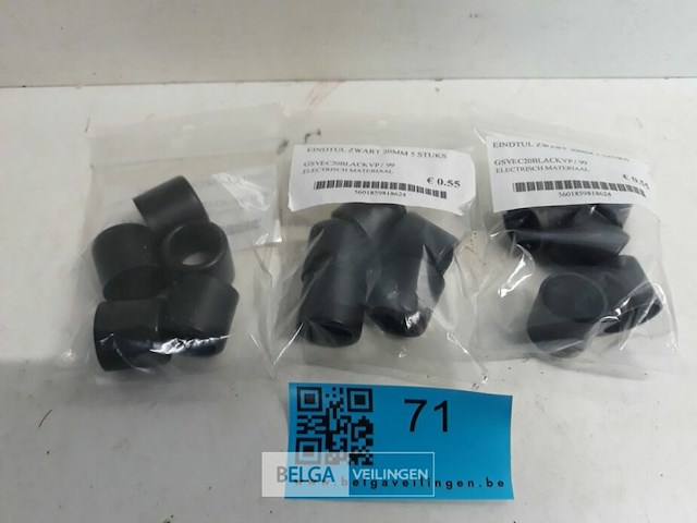 3 x eindtul voor pvc buis 20 mm zwart 5 stuks - afbeelding 2 van  3