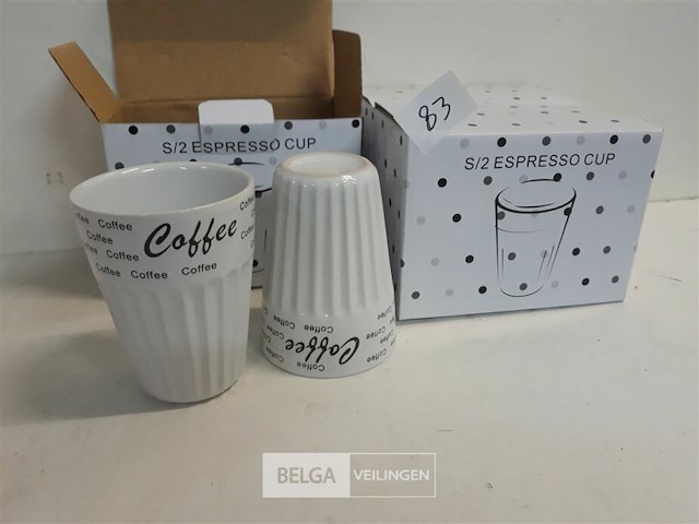 3 x espresso mok 10 cm 2 stuks - afbeelding 1 van  3