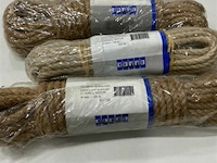 3 x geslagen heneptouw 6mm 10 meter - afbeelding 1 van  3