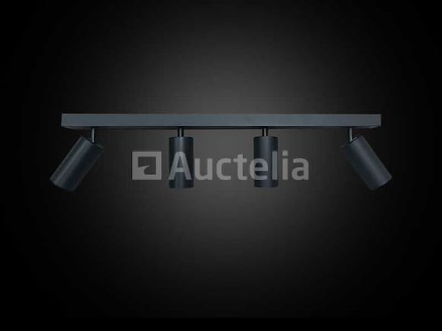 3 x gu10 opbouwspot armatuur – 4 draaibare spots – ip20 – zwart - afbeelding 4 van  5