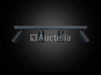 3 x gu10 opbouwspot armatuur – 4 draaibare spots – ip20 – zwart - afbeelding 4 van  5