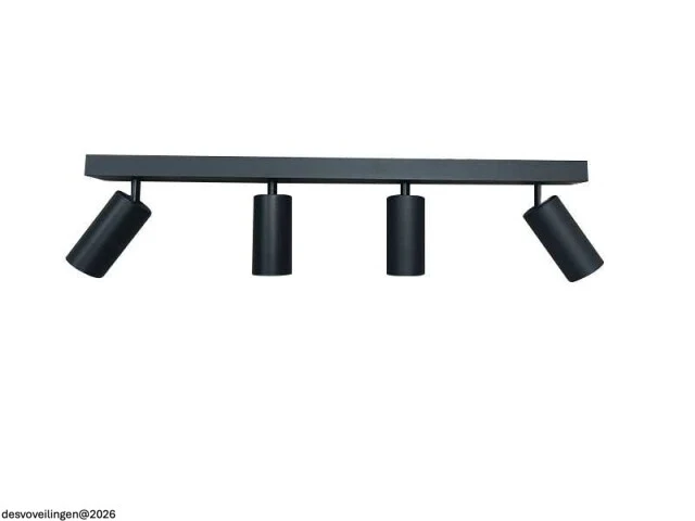 3 x gu10 opbouwspot armatuur – 4 draaibare spots – ip20 – zwart - afbeelding 3 van  6