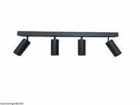 3 x gu10 opbouwspot armatuur – 4 draaibare spots – ip20 – zwart - afbeelding 3 van  6