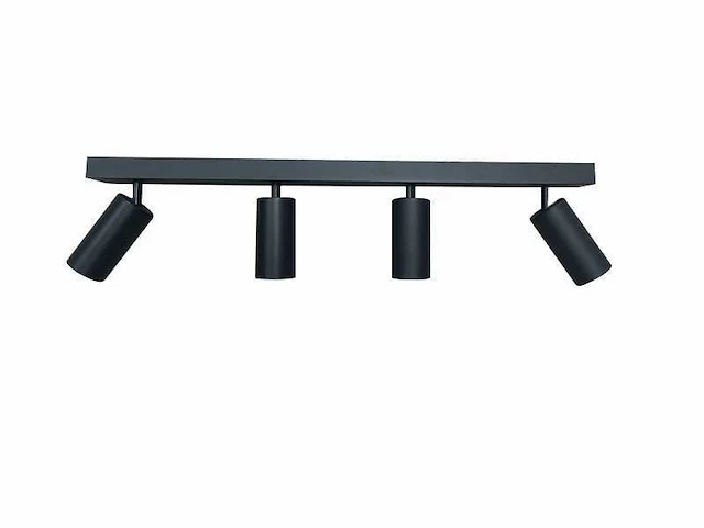3 x gu10 opbouwspot armatuur – 4 draaibare spots – ip20 – zwart - afbeelding 2 van  5