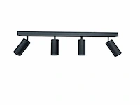 3 x gu10 opbouwspot armatuur – 4 draaibare spots – ip20 – zwart - afbeelding 2 van  5
