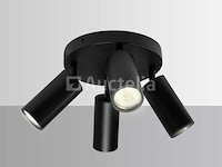 3 x gu10 ronde plafondspots – viervoudig verstelbaar – aluminium – ip20 - afbeelding 2 van  6