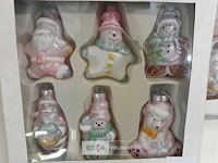 3 x hangdeco glas kerstfiguren 6 stuks - afbeelding 3 van  3