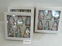 3 x hangdeco glas kerstfiguren 6 stuks - afbeelding 2 van  3