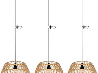 3 x hanglamp van rotan tuinlamp werkt met batterij - afbeelding 1 van  4