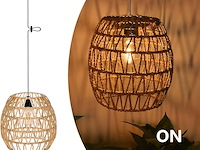 3 x hanglamp van rotan tuinlamp werkt met batterij - afbeelding 3 van  4