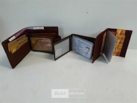 3 x heren portefuille bruin leder - afbeelding 1 van  3