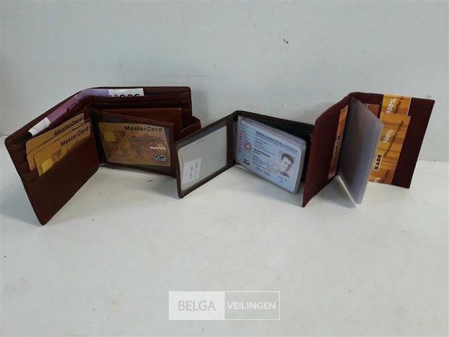 3 x heren portefuille bruin leder - afbeelding 2 van  3