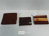 3 x heren portefuille bruin leder - afbeelding 3 van  3