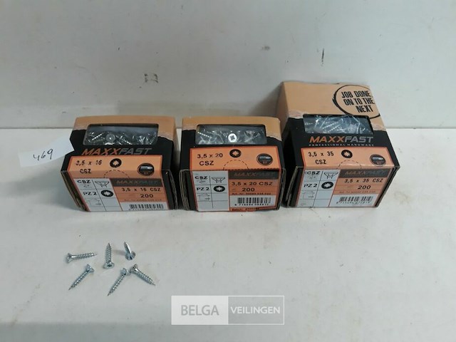 3 x houtschroeven wit verzinkt 3,5mm diverse lengte 200 stuks - afbeelding 1 van  3