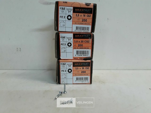 3 x houtschroeven wit verzinkt 3,5mm diverse lengte 200 stuks - afbeelding 3 van  3