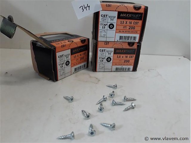 3 x houtschroeven wit verzinkt 3,5x16mm 200 stuks - afbeelding 1 van  2