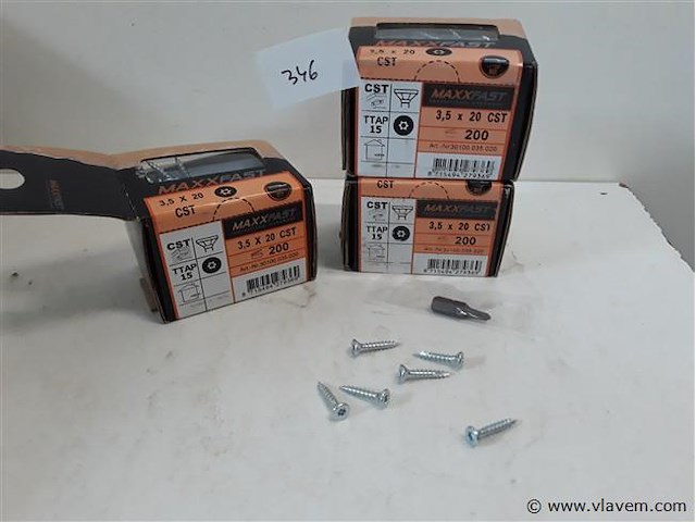 3 x houtschroeven wit verzinkt 3,5x20mm 200 stuks - afbeelding 1 van  2