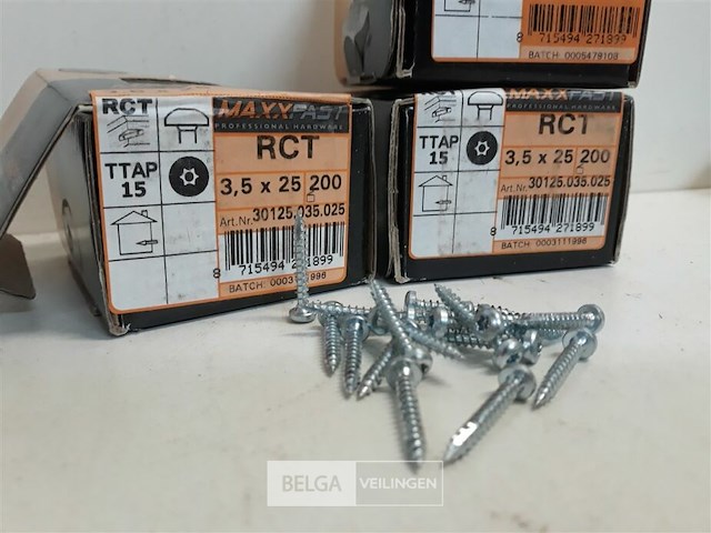 3 x houtschroeven wit verzinkt 3,5x25mm 200 stuks - afbeelding 3 van  3