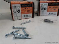 3 x houtschroeven wit verzinkt 3,5x30mm 200 stuks - afbeelding 2 van  2