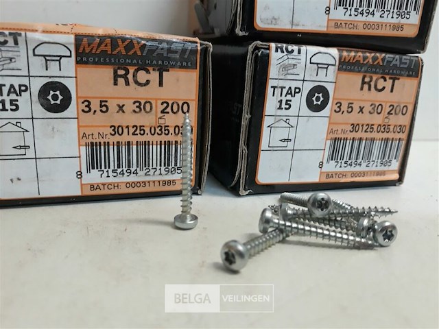 3 x houtschroeven wit verzinkt 3,5x30mm 200 stuks - afbeelding 3 van  3