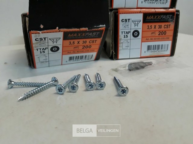 3 x houtschroeven wit verzinkt 3,5x30mm 200 stuks - afbeelding 3 van  3