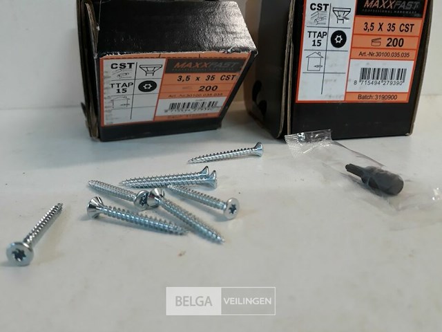 3 x houtschroeven wit verzinkt 3,5x35mm 200 stuks - afbeelding 3 van  3