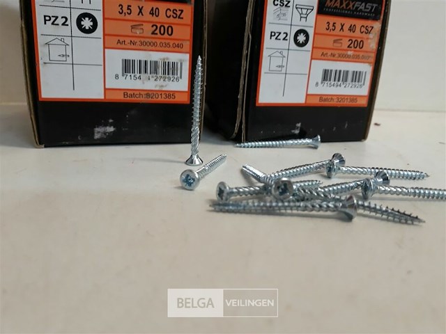 3 x houtschroeven wit verzinkt 3,5x40mm 200 stuks - afbeelding 3 van  3