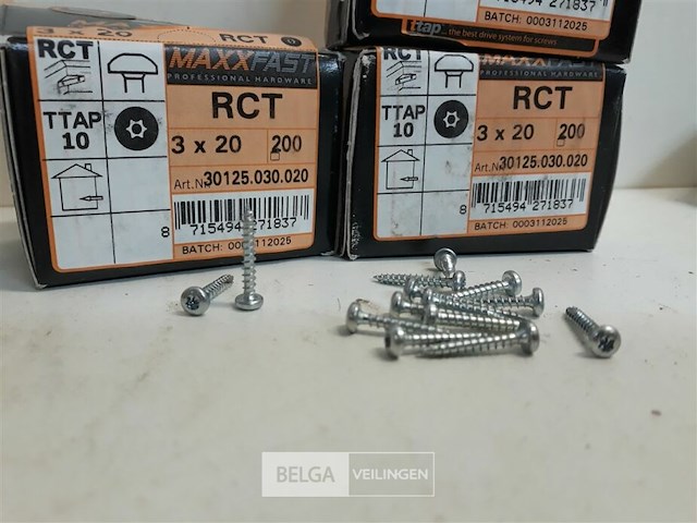 3 x houtschroeven wit verzinkt 3x20mm 200 stuks - afbeelding 3 van  3