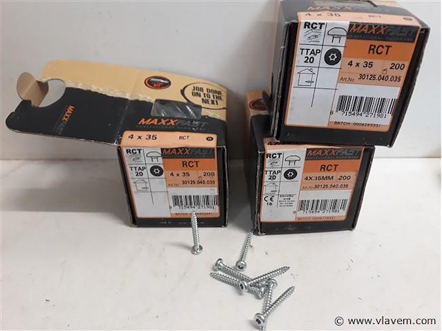 3 x houtschroeven wit verzinkt 4x35mm 200 stuks - afbeelding 1 van  2