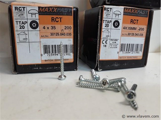 3 x houtschroeven wit verzinkt 4x35mm 200 stuks - afbeelding 2 van  2