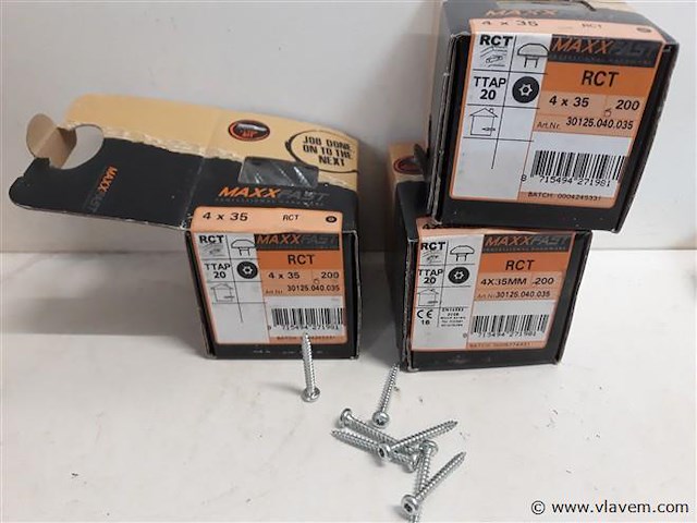 3 x houtschroeven wit verzinkt 4x35mm 200 stuks - afbeelding 1 van  2