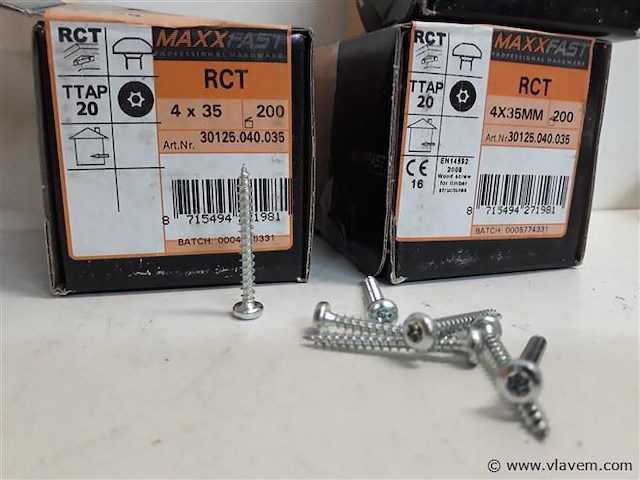 3 x houtschroeven wit verzinkt 4x35mm 200 stuks - afbeelding 2 van  2