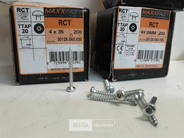 3 x houtschroeven wit verzinkt 4x35mm 200 stuks - afbeelding 3 van  3