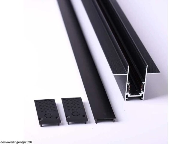 3 x inbouw magnetische rail – 20mm – 48v – 3 meter – zwart - afbeelding 4 van  6
