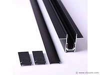 3 x inbouw magnetische rail – 20mm – 48v – 3 meter – zwart - afbeelding 3 van  5