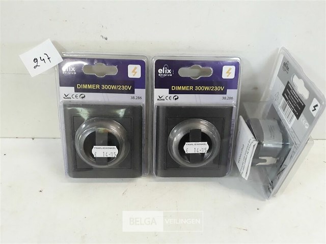3 x inbouwdimmer zwart met afdekplaat - afbeelding 2 van  3