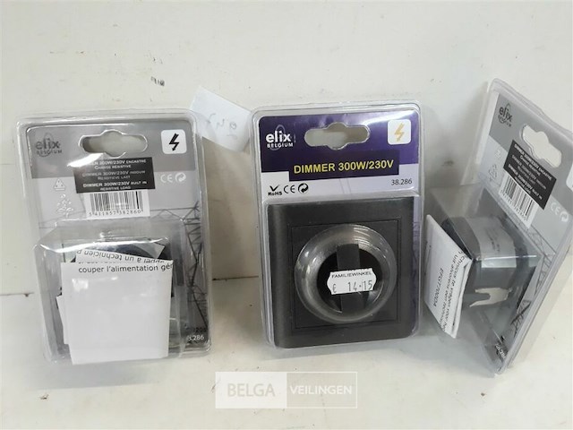 3 x inbouwdimmer zwart met afdekplaat - afbeelding 3 van  3