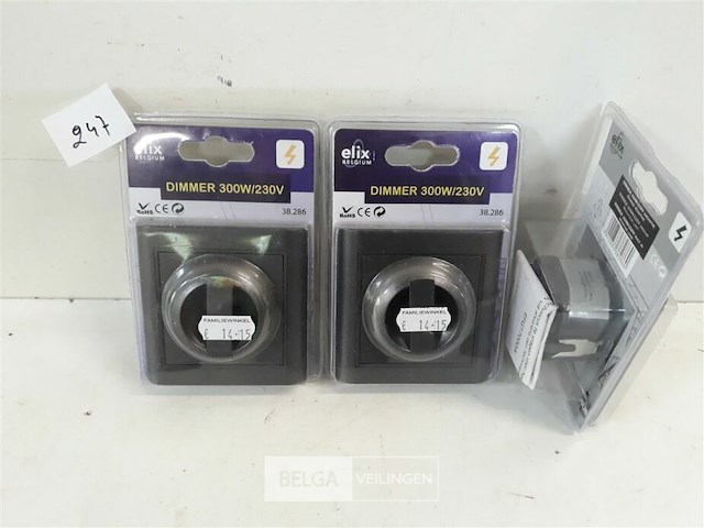 3 x inbouwdimmer zwart met afdekplaat - afbeelding 2 van  3