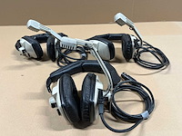 3 x intercom beyer dynamic dt109 dual ear headphone w/single microphone