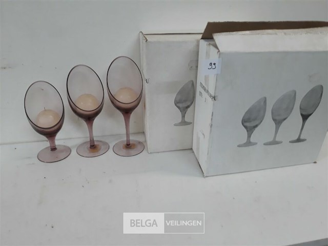 3 x kaarsenhouder glas 3 stuks - afbeelding 2 van  3