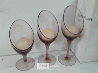 3 x kaarsenhouder glas 3 stuks - afbeelding 3 van  3