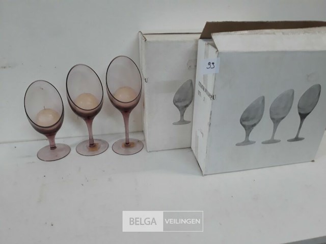 3 x kaarsenhouder glas 3 stuks - afbeelding 1 van  3