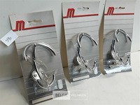 3 x kapstokhaak 110mm verchroomd - afbeelding 2 van  3